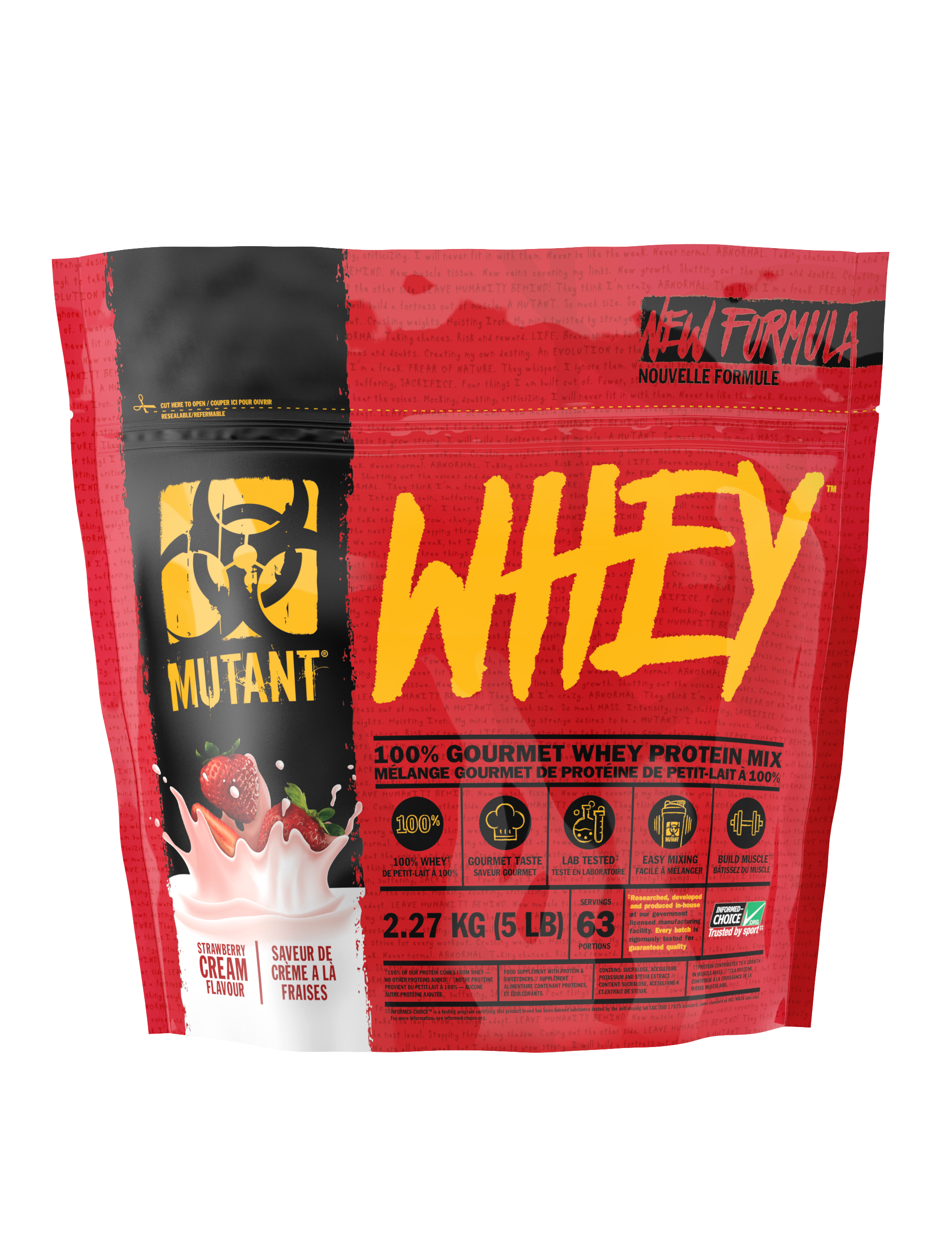 Mutant Whey - Eiwitpoeder / Eiwitshake - 2270 gram - Aardbei