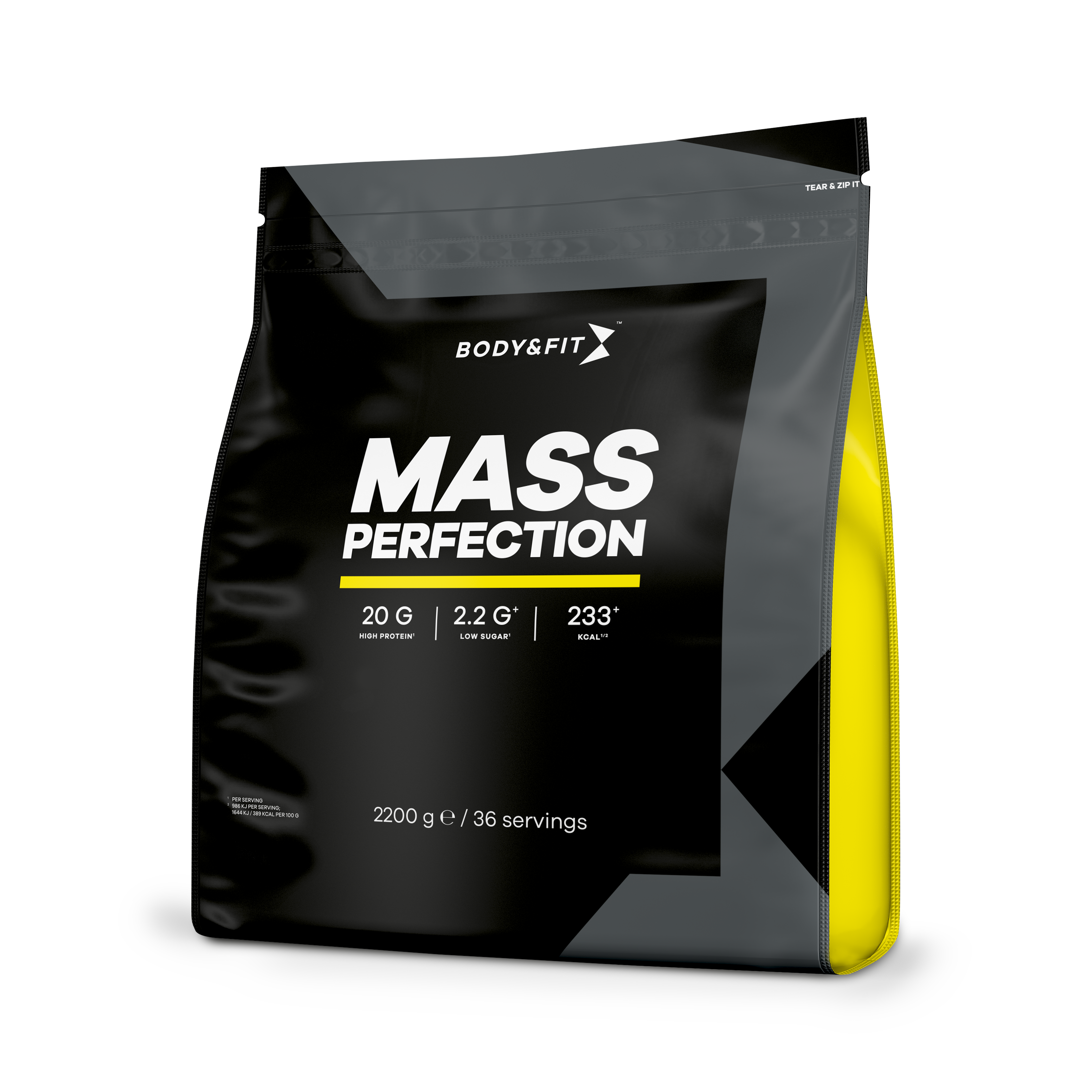 Body & Fit Mass Perfection - Mass Gainer Banaan - Weight Gainer - 2200 gram (36 shakes)