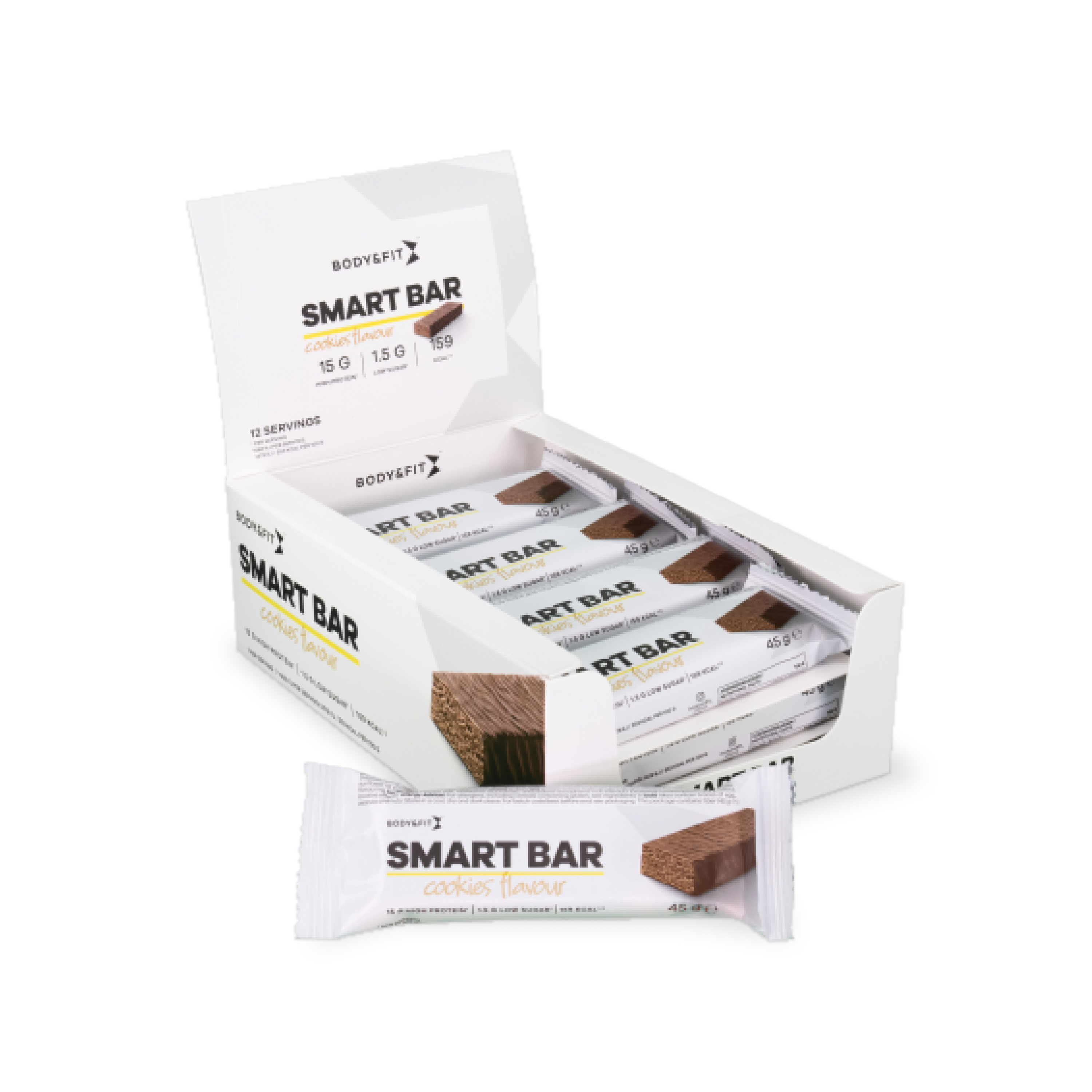 Body & Fit Smart Bars - Proteïne Repen / Eiwitrepen - Cookies - 12 eiwitrepen (1 doos)
