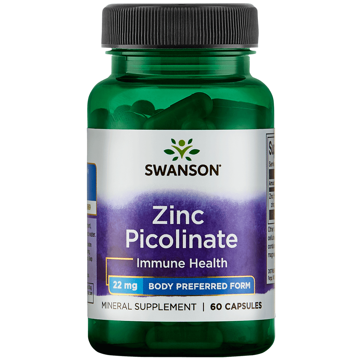 Zinc Picolinate Body Preferred form 22mg | Swanson | 60 capsules