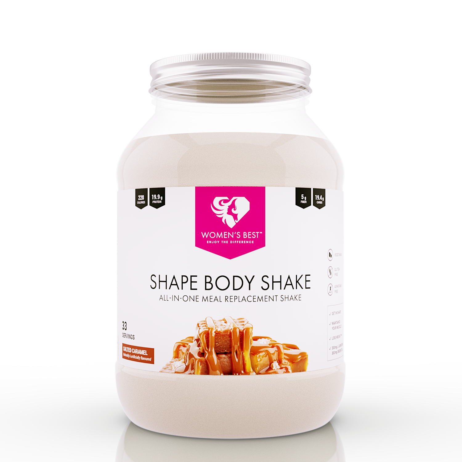 Shape Body Shake - Womens Best - Salted Caramel - 1 Kg (33 Shakes)