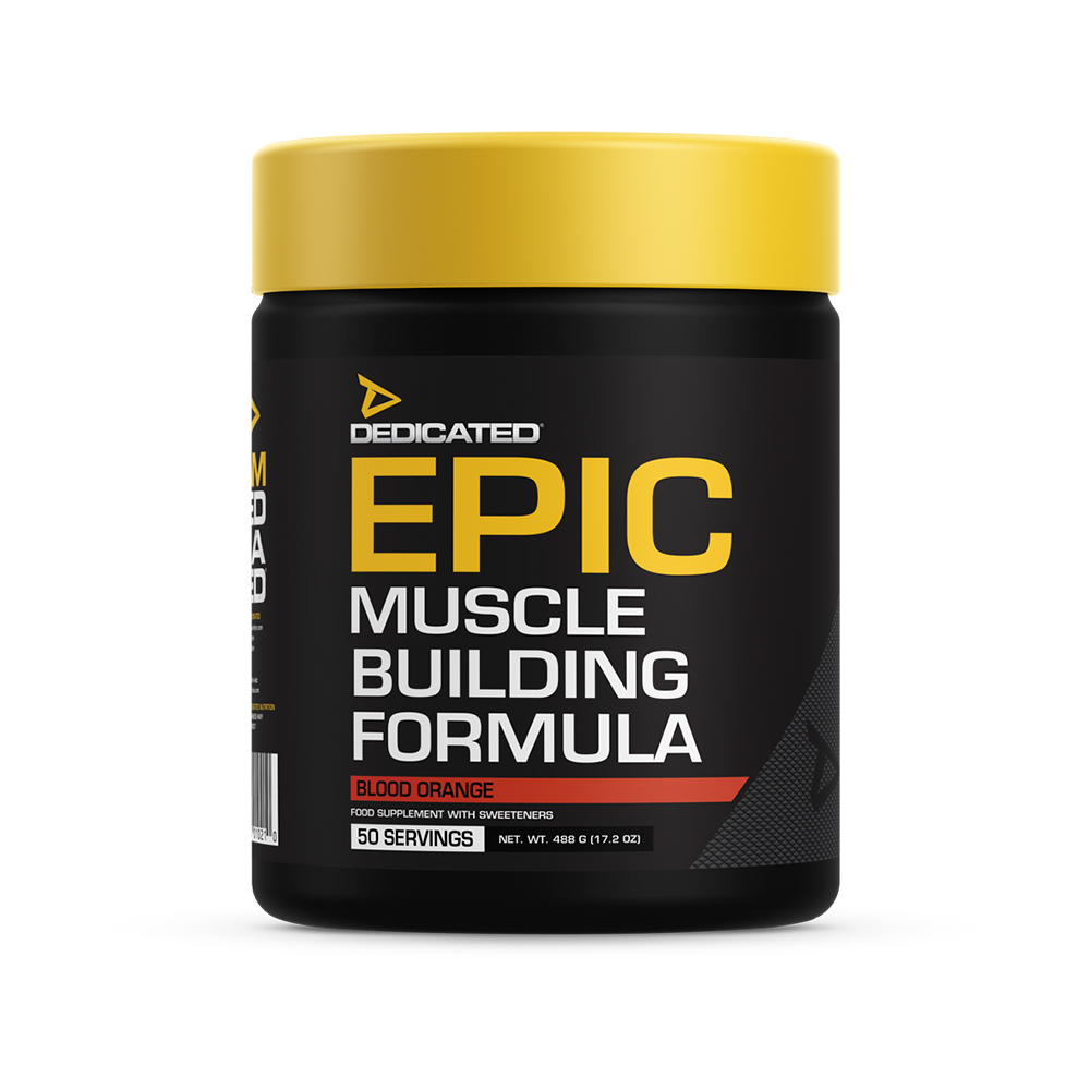 Formule pré-workout sans caféine EPIC V2 - Dedicated Nutrition - Orange Sanguine - 488 Grammes (50 Doses)