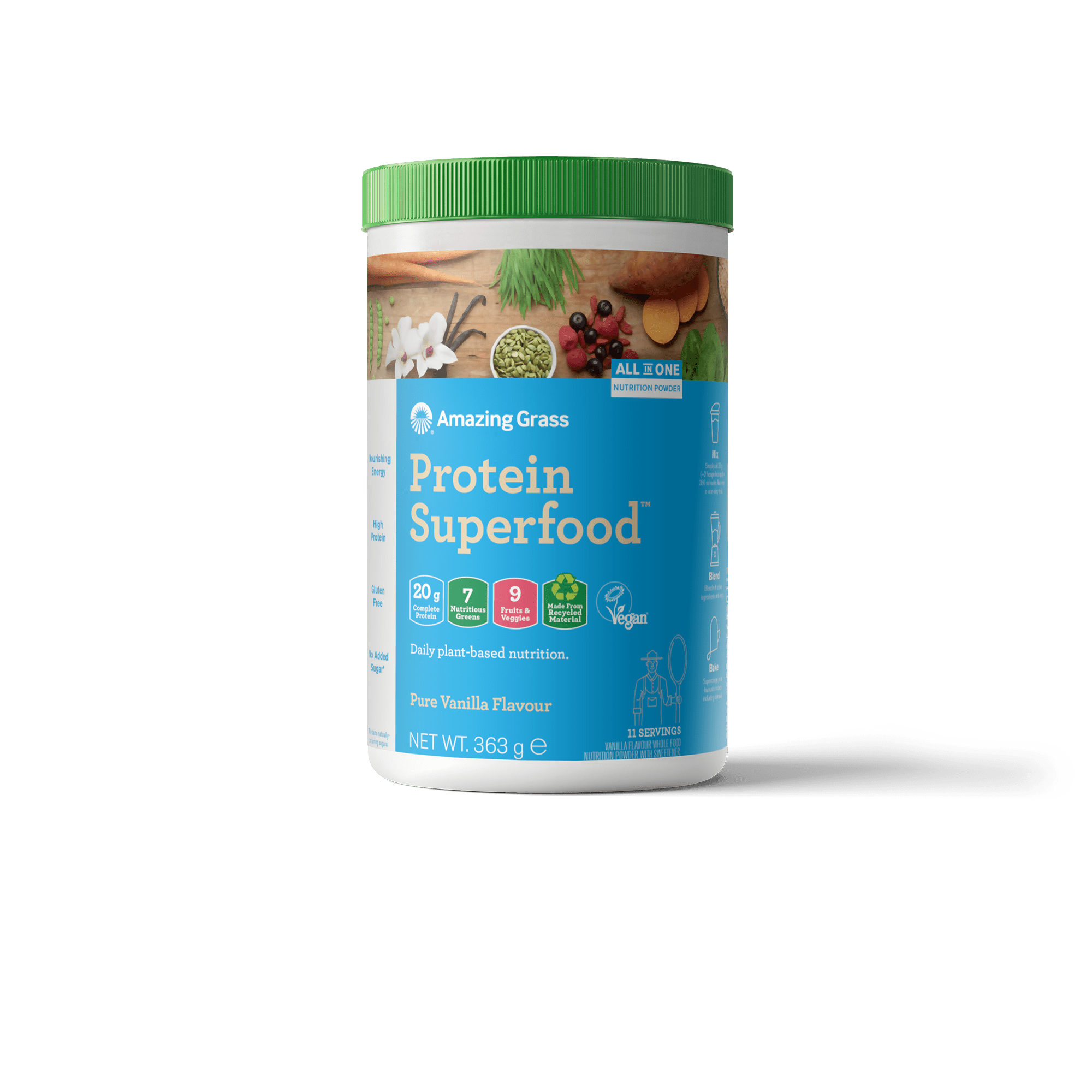 Protein Superfoods - Amazing Grass - Vanille - 1 Verpakking (363 Gram)