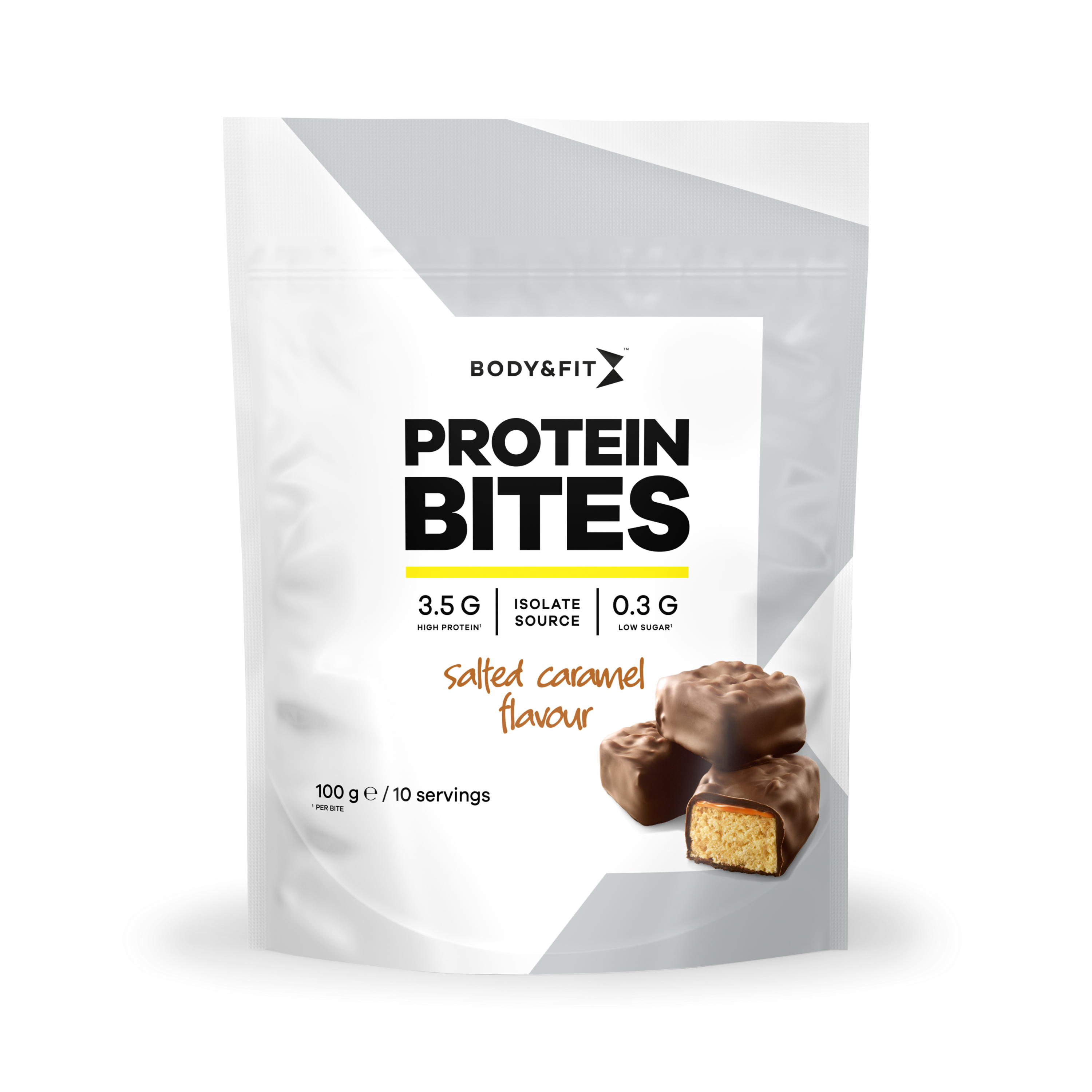 Body & Fit Protein Bites - Eiwitrijk Tussendoortje - Proteïne Snack - 1 zakje (100 gram) - Salted Caramel