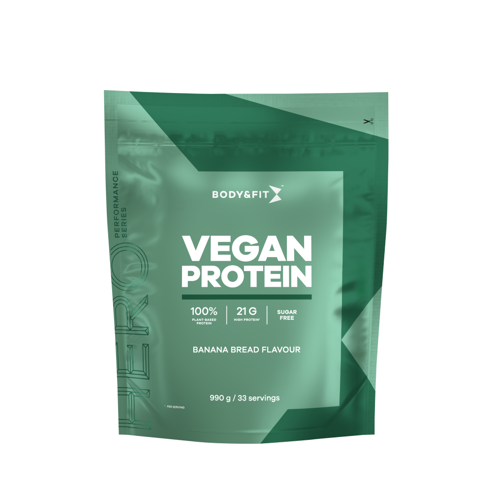 Body & Fit Vegan Protein Eiwitshake - Banana Bread - Vegan Proteine Poeder - Plantaardige Eiwitshake - 990 gram (33 shakes)