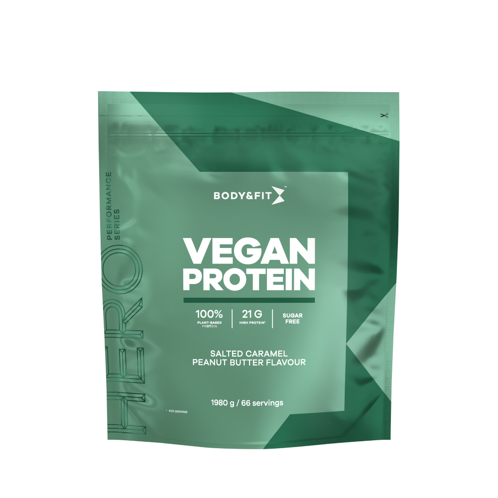 Vegan Protein - Body&Fit - Beurre De Cacahuète Au Caramel Salé - 1,98 Kg (66 Shakes)