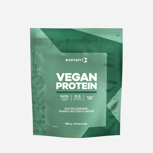 Vegan Protein - Body&Fit - Beurre De Cacahuète Au Caramel Salé - 1,98 Kg (66 Shakes)