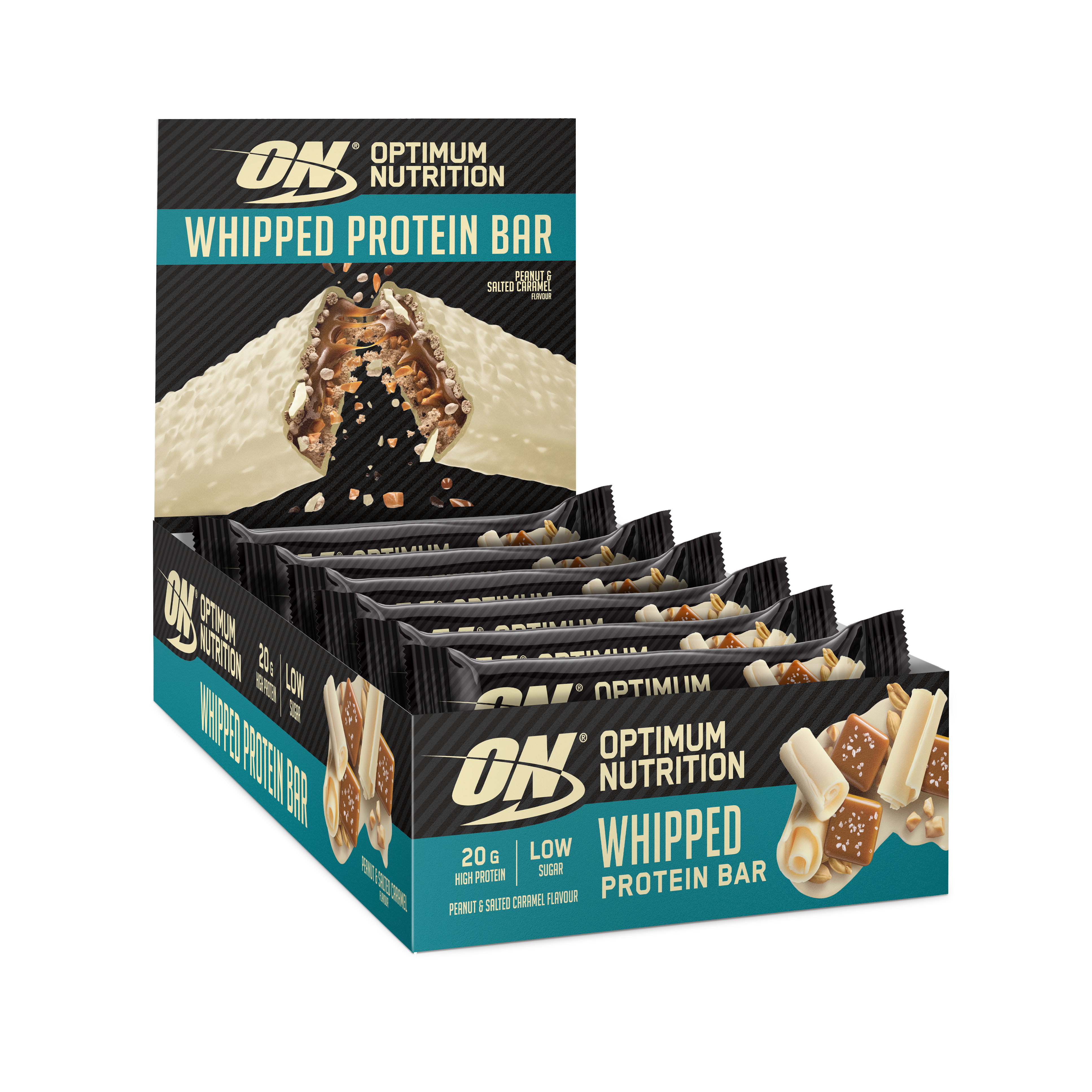 Optimum Nutrition Whipped Protein Bar - Proteine Repen - Peanut & Salted Caramel - 10 Eiwitrepen (680 gram)