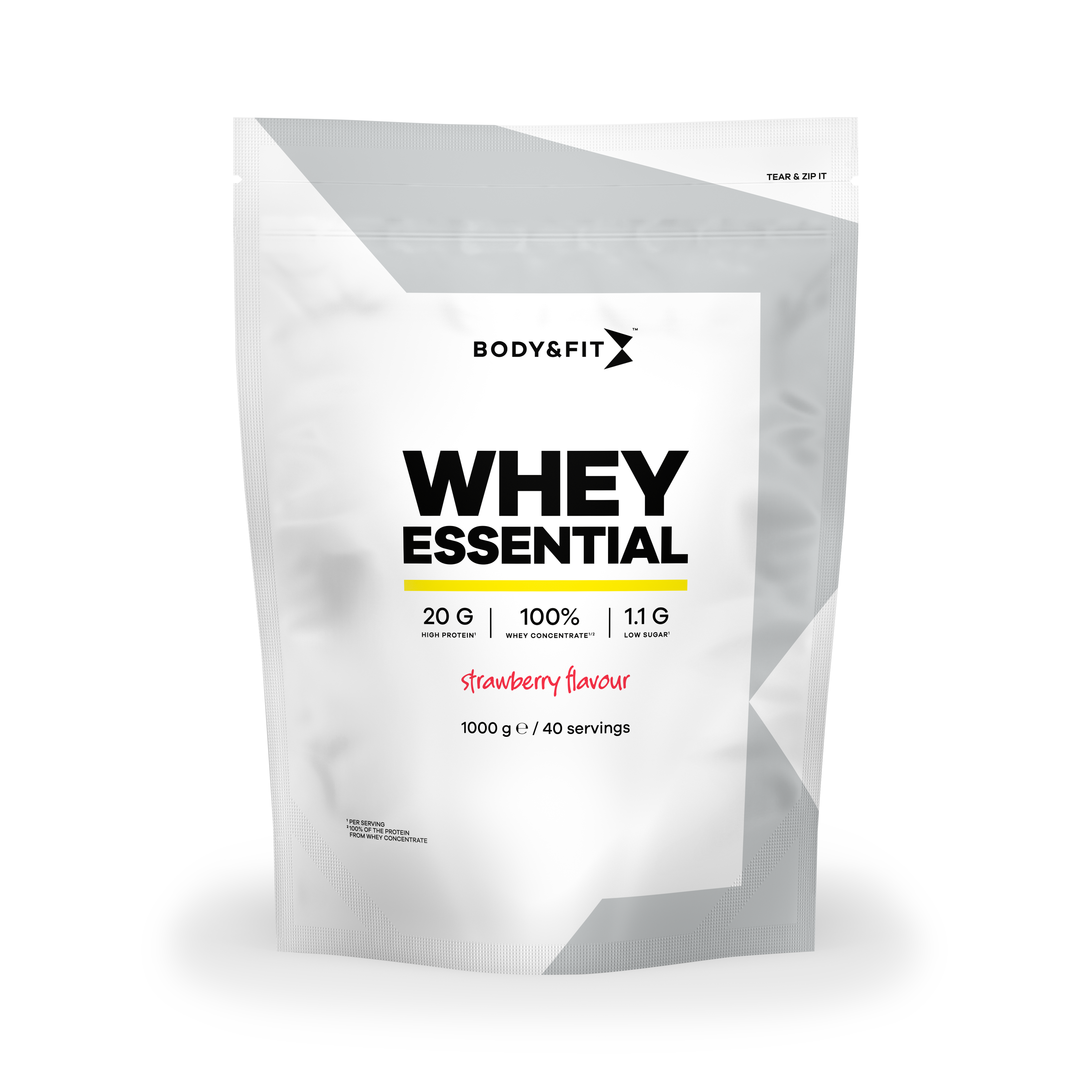 Whey Essential - Body & Fit - Strawberry - 1 Kg (40 Shakes)