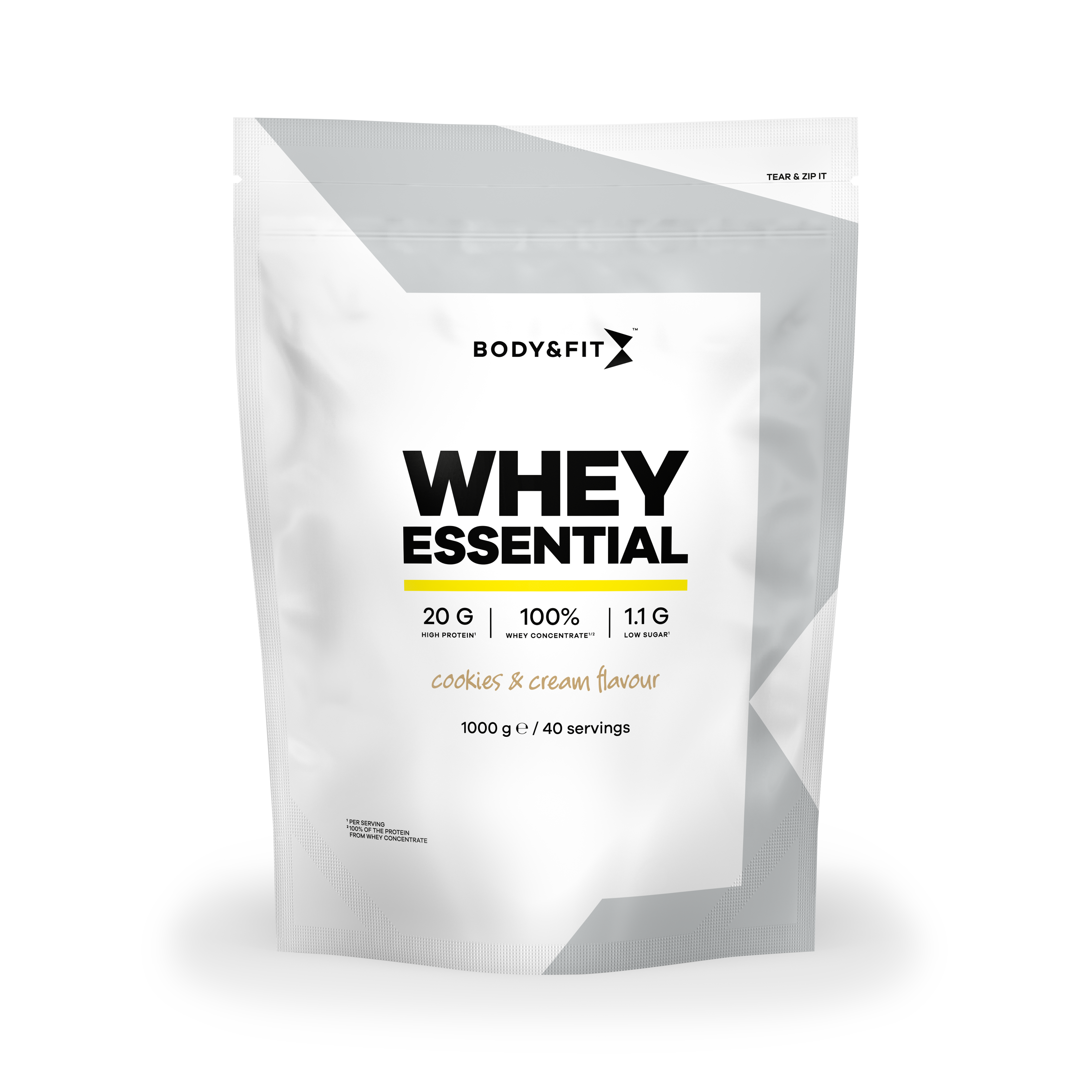 Body & Fit Whey Essential - Eiwitshake Cookies & Cream - Proteine Poeder - Whey Protein - 40 shakes (1000 gram)
