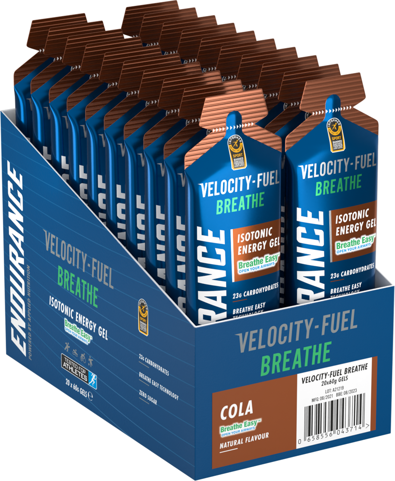 Applied Nutrition Velocity Fuel Breathe Energiegel - Energygel - Cola - 20 gels (20 x 60 ml)