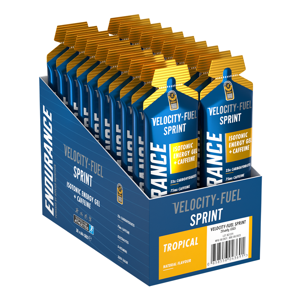 Applied Nutrition Velocity Fuel Sprint - Energiegel - Energygel - Isotone Gels - Tropical - 20 gels (20 x 60 ml)