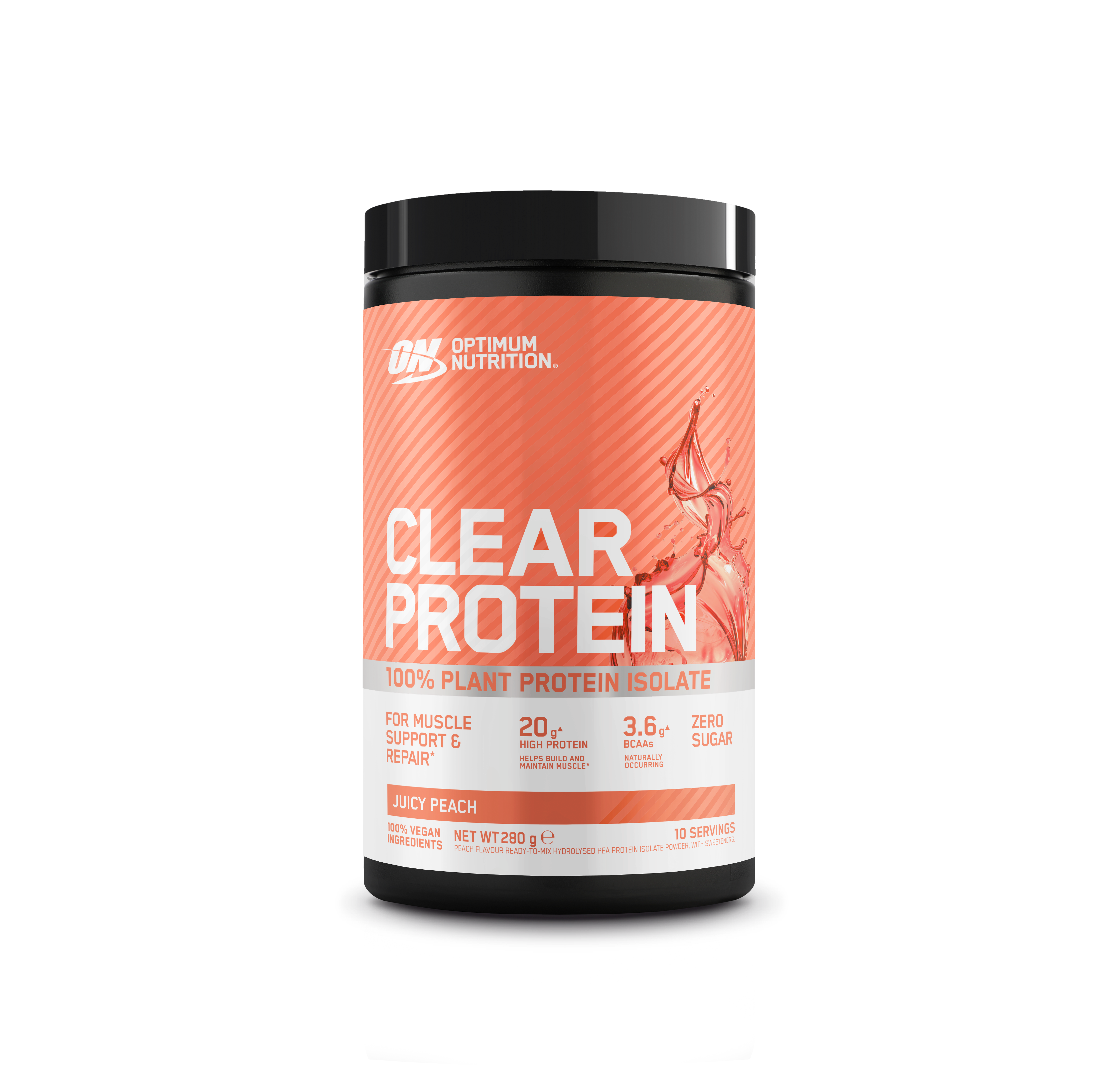 Optimum Nutrition Clear Protein - Juicy Peach - Vegan Proteine Poeder - 100% Plantaardig Eiwit Isolaat - 10 doseringen (280 gram)