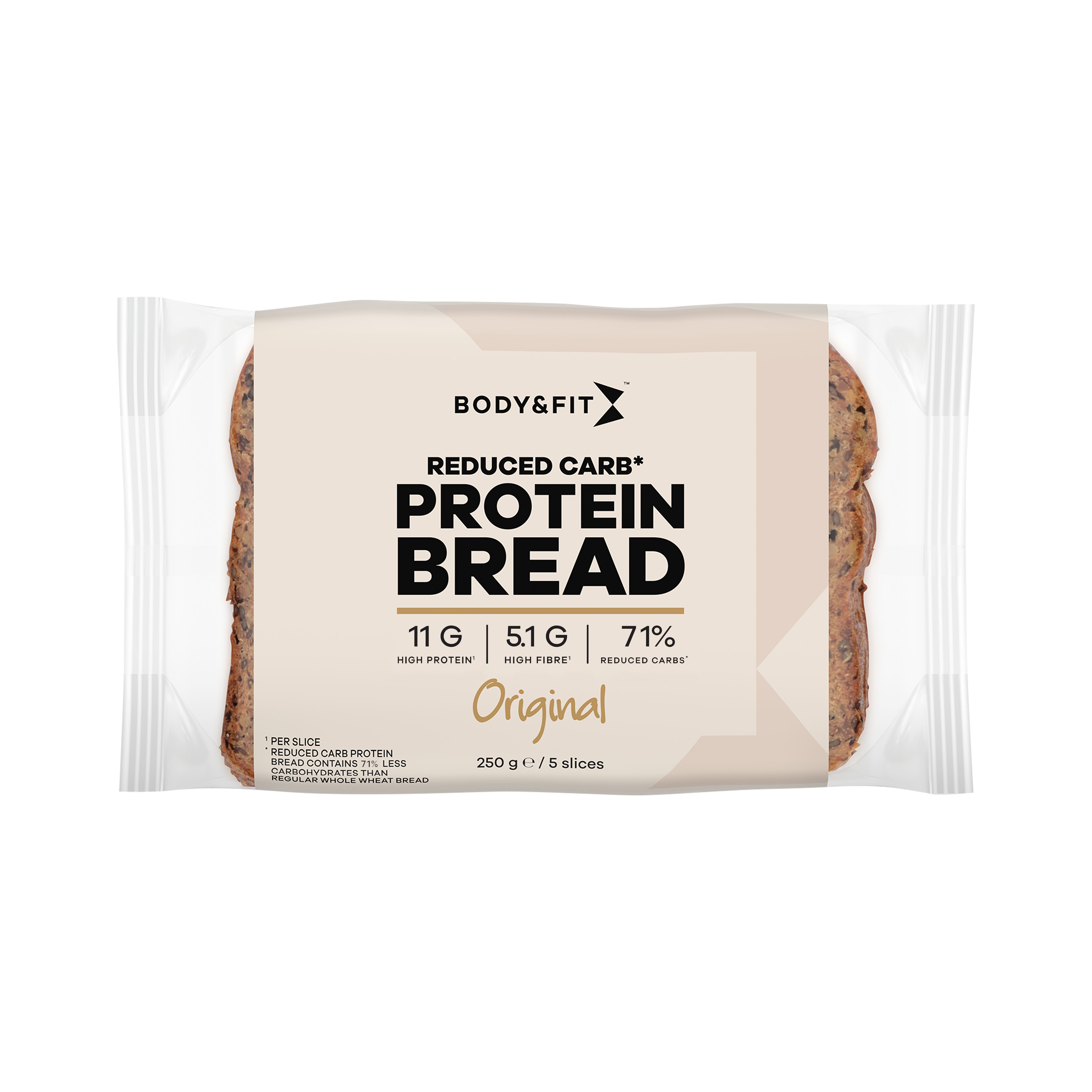 Body & Fit Reduced Carb Eiwitbrood - Brood & Crackers / Eiwitrijke Broodvervanger - Original Smaak - 250 Gram - 1 Verpakking