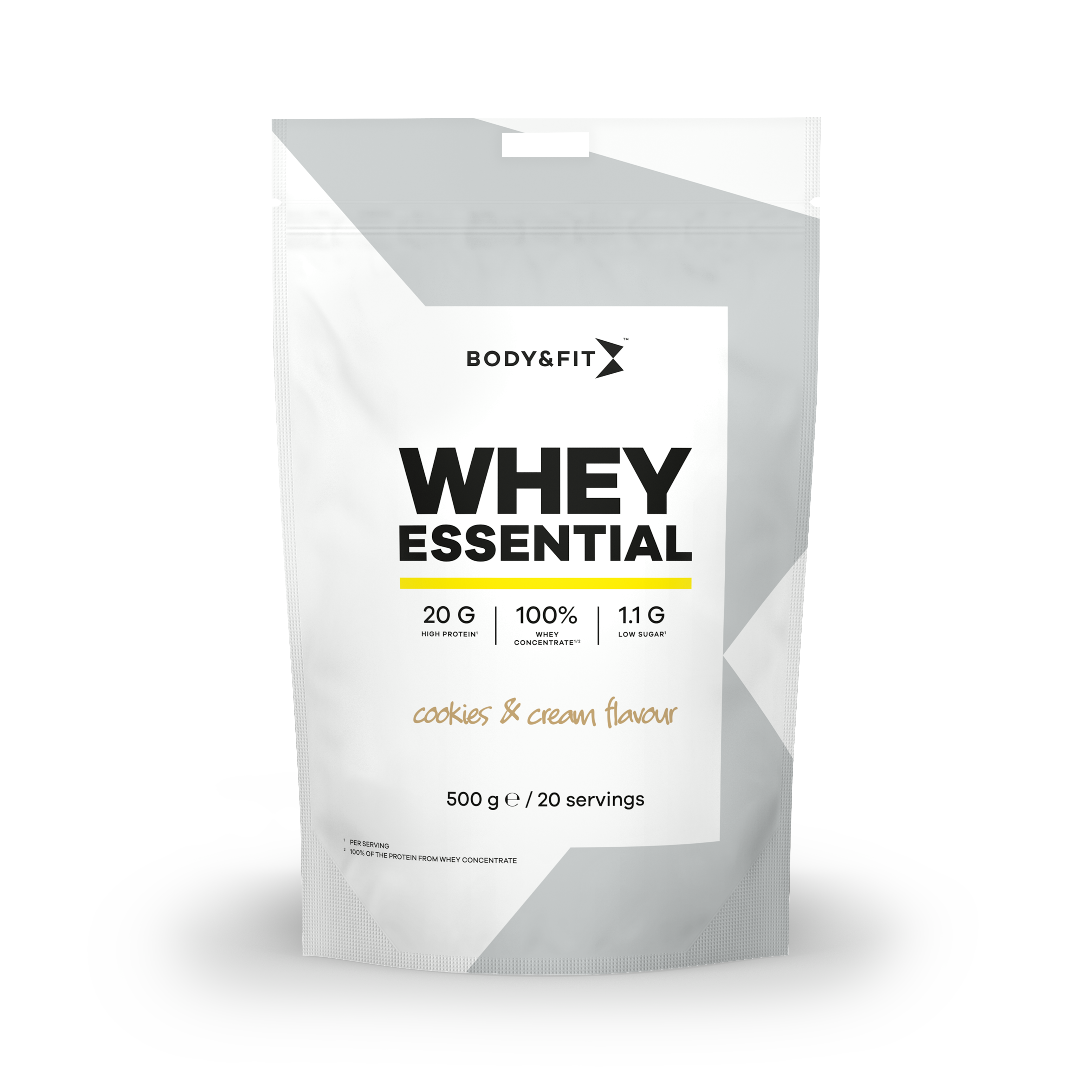 Whey Essential | Body & Fit | Cookies & Cream | 500 gram (20 shakes)