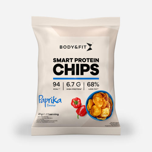 Body & Fit Smart Chips - Proteïne Chips - Minder vet & koolhydraten - Eiwitrijk - 1 box (12 zakjes) - Paprika