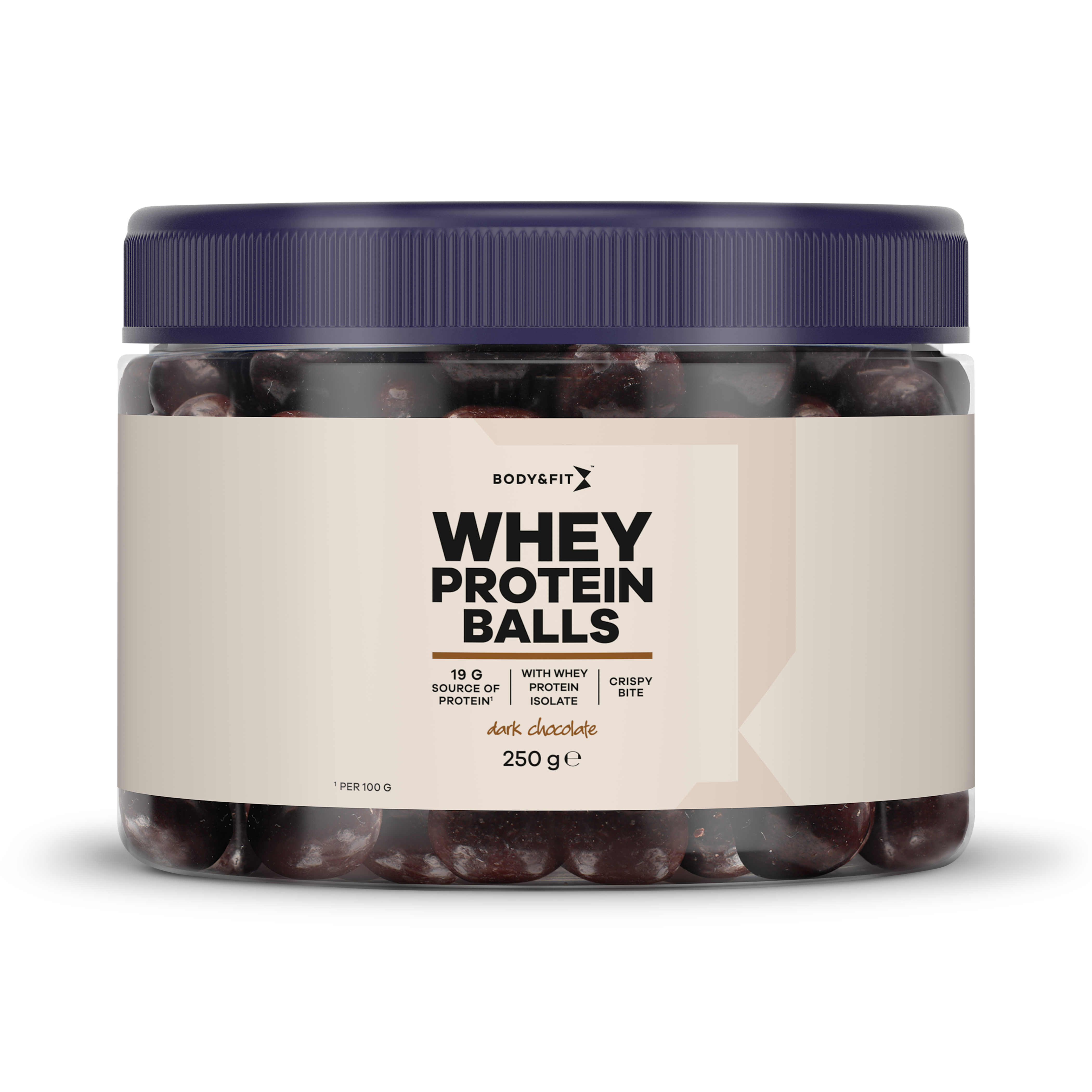 Body & Fit Whey Protein Balls - Eiwitrijke Snack - 250 gram - Pure Chocolate Smaak - 1 Pot