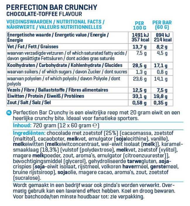 Perfection Bar Crunchy Nutritional Information 1