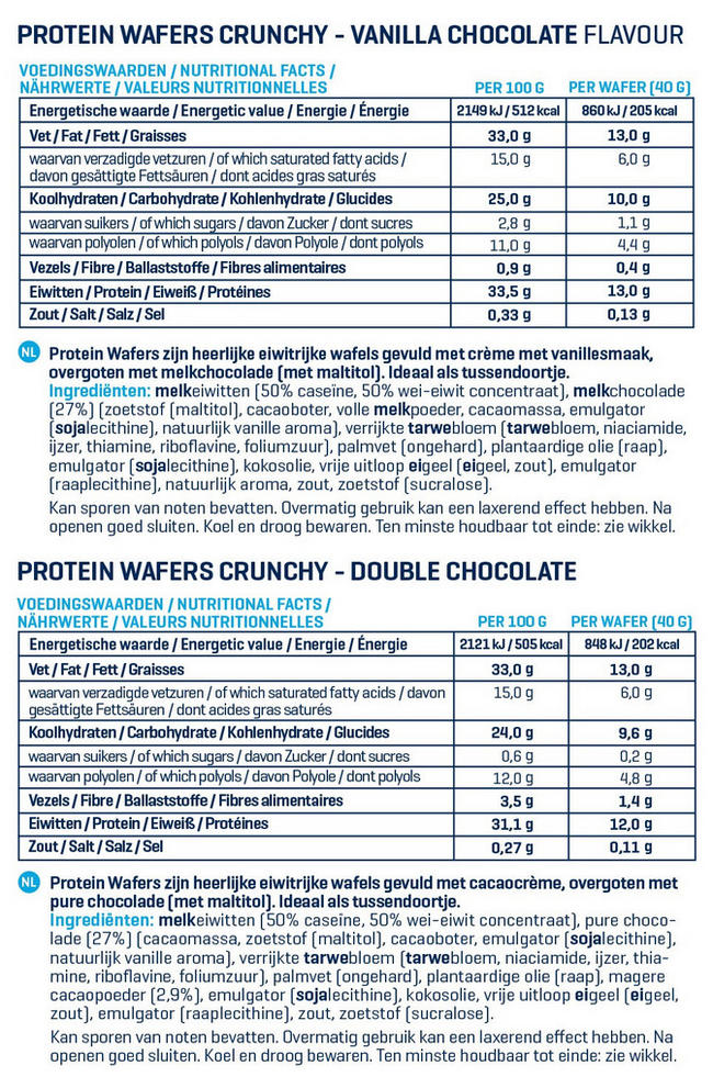Crunchy Eiwitwafels Nutritional Information 1