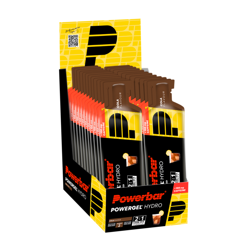 Powerbar PowerGel Hydro - Energiegel - Sportgel met Cafeïne - 24 stuks (1600 gram) - Cola