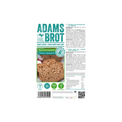 Adam's Brot 2.0 - Adam's fitness Food - Sonnenwald - 250 Gramm (250)