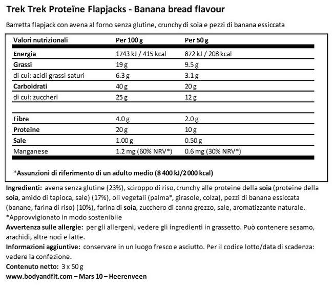 Barretta Protein Flapjacks Nutritional Information 1