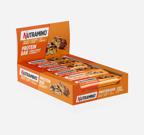 Nutramino Protein Bar - Eiwitreep - Chunky Pinda & Caramel - 1 doos - Chunky Peanut & Caramel