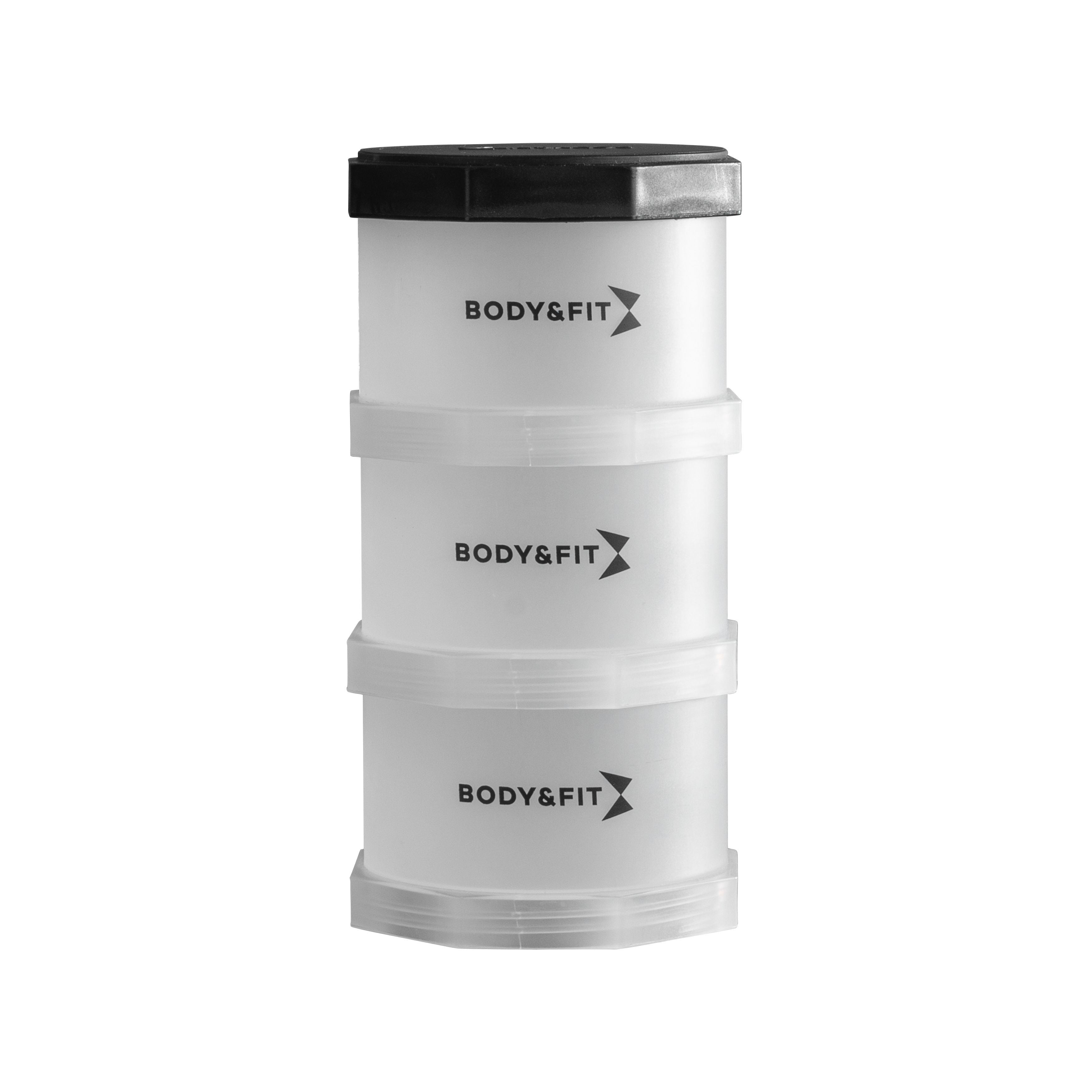 Body & Fit Powder Container - Toren voor bewaren van Poeder en Supplementen - 3 vakken - BPA-Vrij