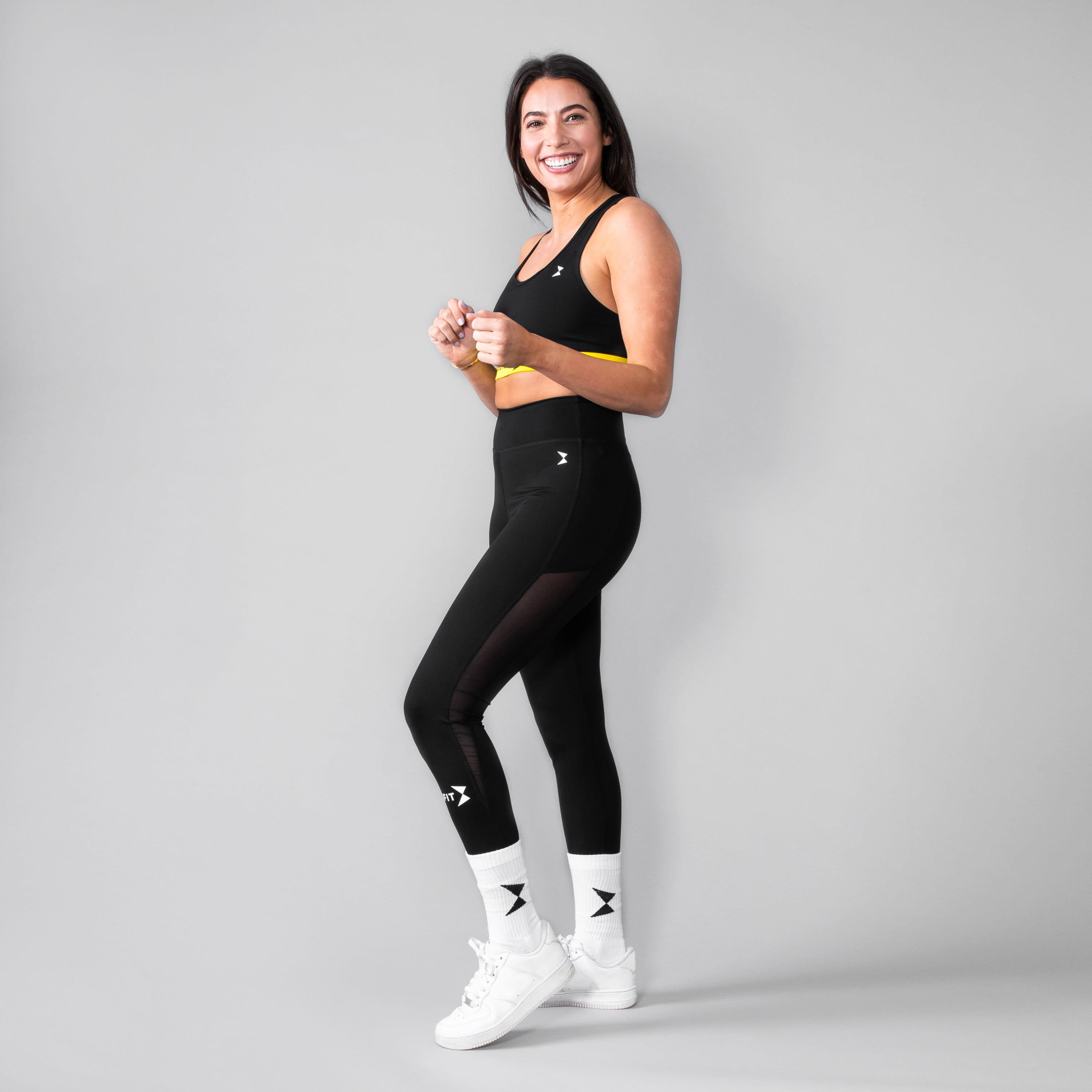 Blauwe Gemêleerde Squat Proof Sportlegging