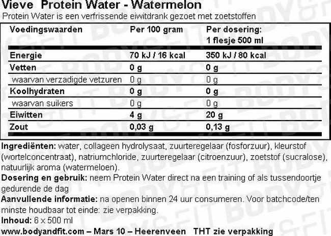 Vieve Protein Water Nutritional Information 1