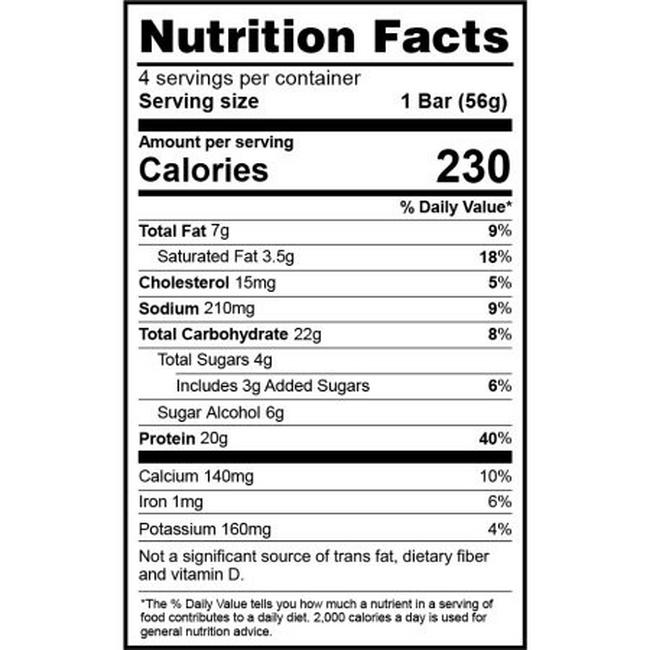 Barre protéinée croquante Protein Crisp Bar Nutritional Information 1