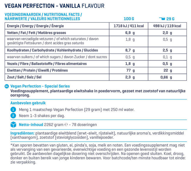 Vegan Perfection - Special Series Nutritional Information 1