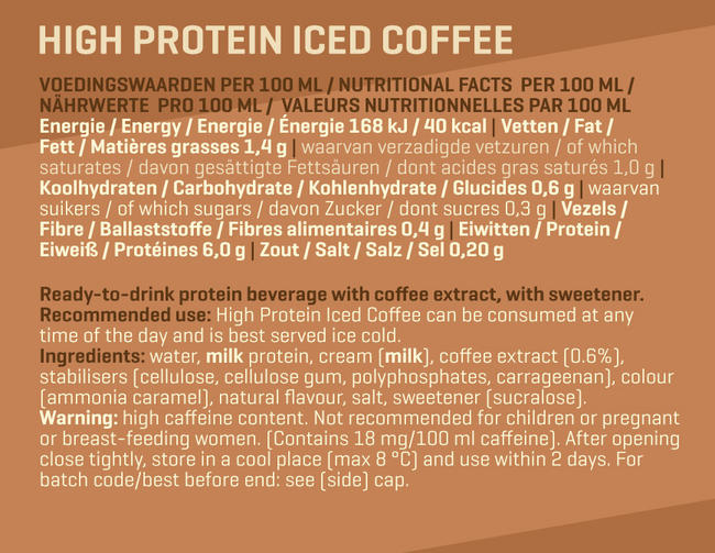 High Protein Iced Coffee Nutritional Information 1