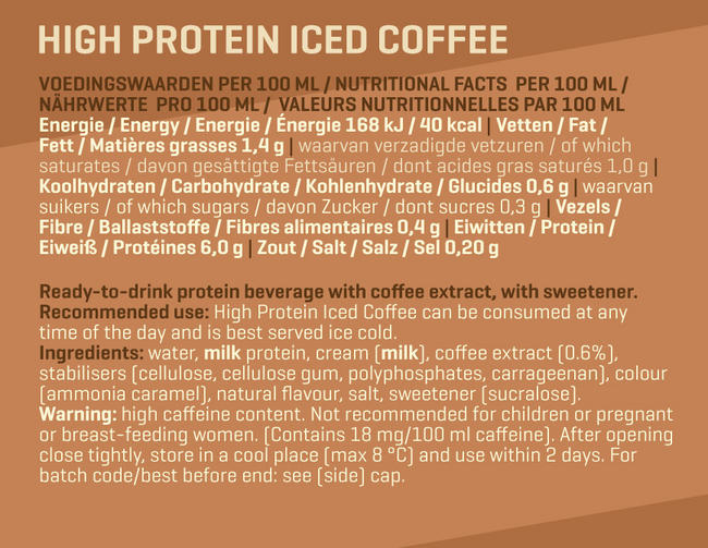 プロテイン アイスコーヒー Nutritional Information 1