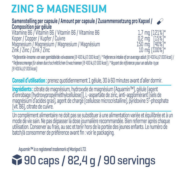 Zinc & Magnesium Nutritional Information 1