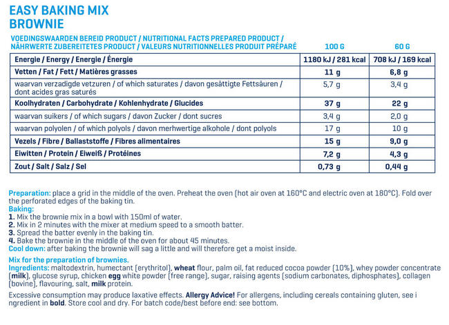 Easy Baking Mix - Brownie Nutritional Information 1