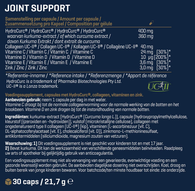 Joint Support* Nutritional Information 1