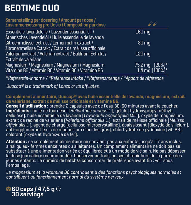 Bedtime* Duo Nutritional Information 1