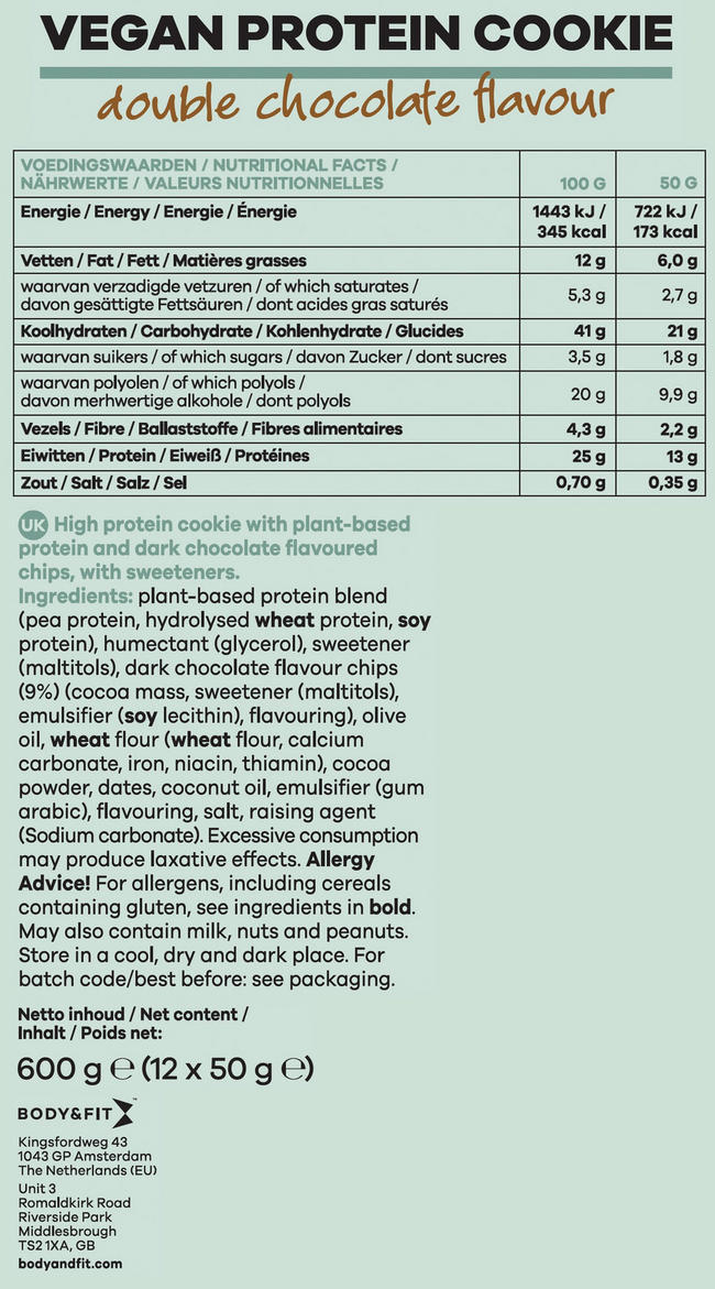 Vegan Protein Cookies Nutritional Information 1