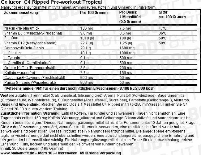 Cellucor C4 Ripped PreWorkout