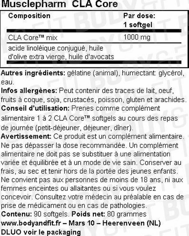 CLA Core Nutritional Information 1