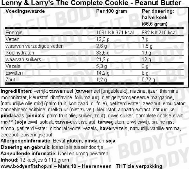 The Complete Cookie Nutritional Information 1