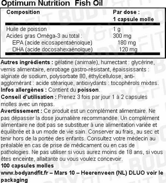 Enteric-coated Fish Oil Nutritional Information 1