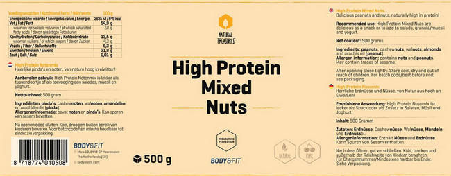 Mélange de noix High Protein Nutritional Information 1