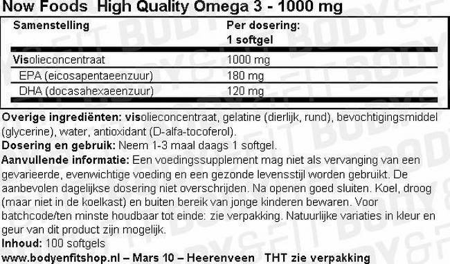 Omega-3 Basis Nutritional Information 1
