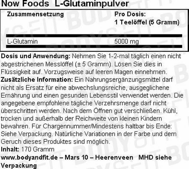 L-Glutaminpulver Nutritional Information 1
