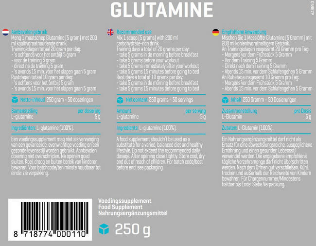 L-Glutamin Nutritional Information 1