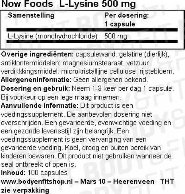 L-Lysine Nutritional Information 1
