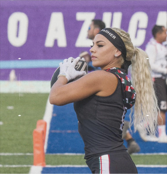 Miriah Lopez playing flag football