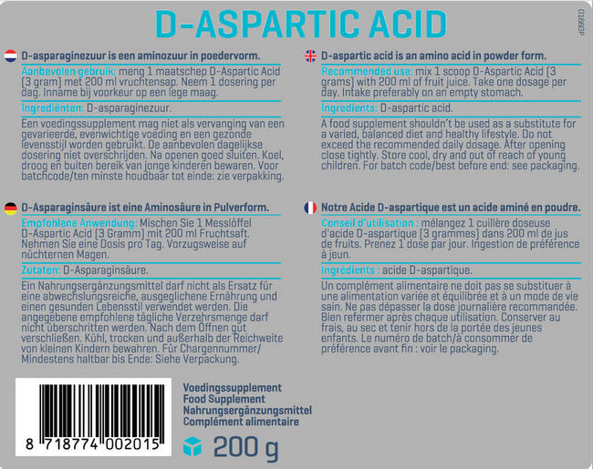 Acido D-aspartico Nutritional Information 1